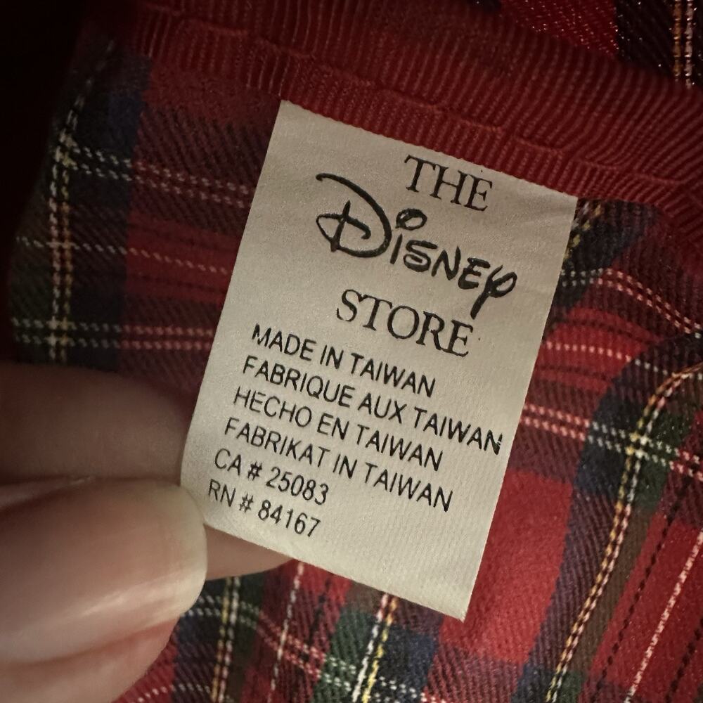 Disney Store Vintage 90s Winnie the Pooh Embroidered Tote Bag Purse Red Plaid - Picture 11 of 12